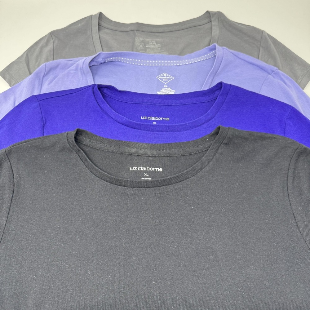 Shirt Womens XL Lot 4 Liz Claiborne St. John's Bay No Boundaries Multicolor Tee